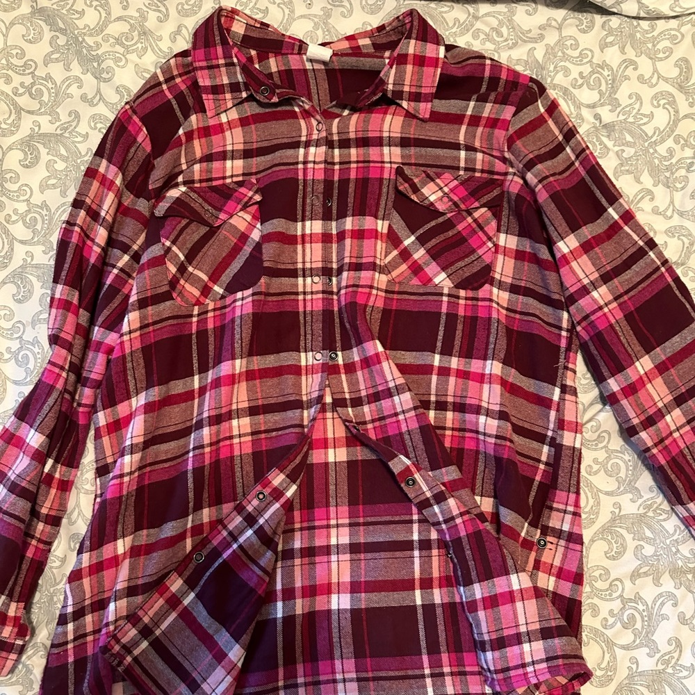 Pink Button Up Flannel